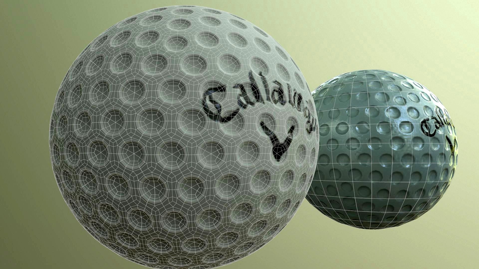 Golf Ball Callaway High and Low Poly Low-poly