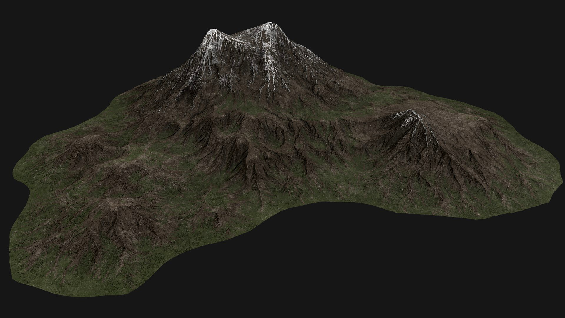 Mountain Landscape with Snow Covered Peaks