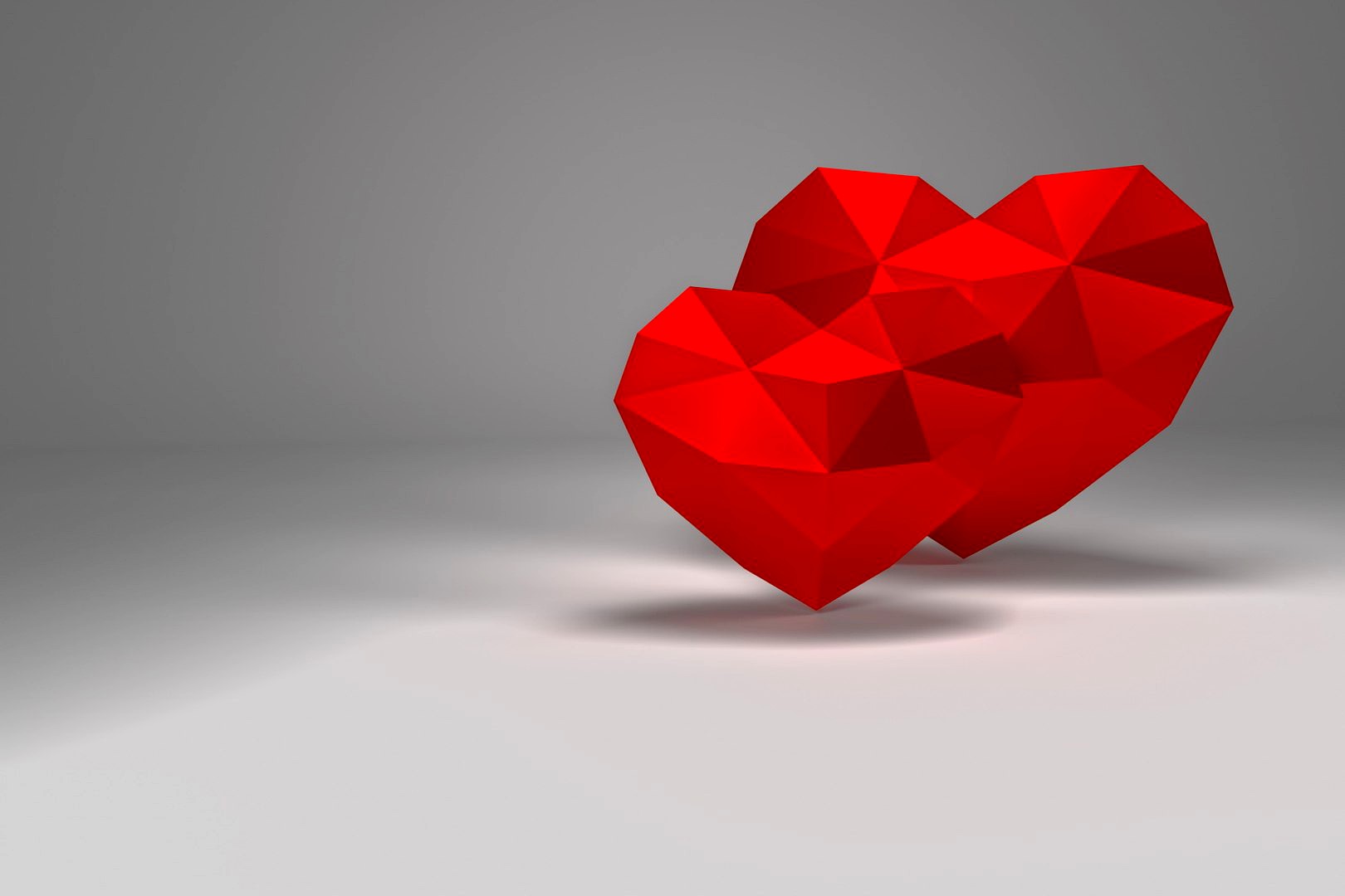 Red polygonal heart
