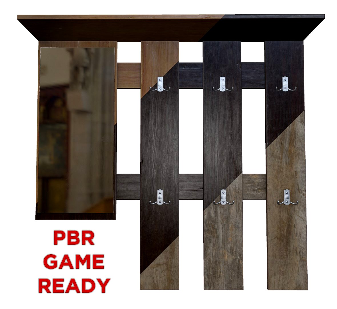 Mirror Clothing Holder PBR Game-ready with multiple textures