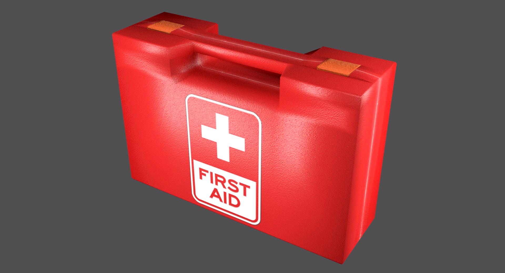First Aid Kit Plastic Red
