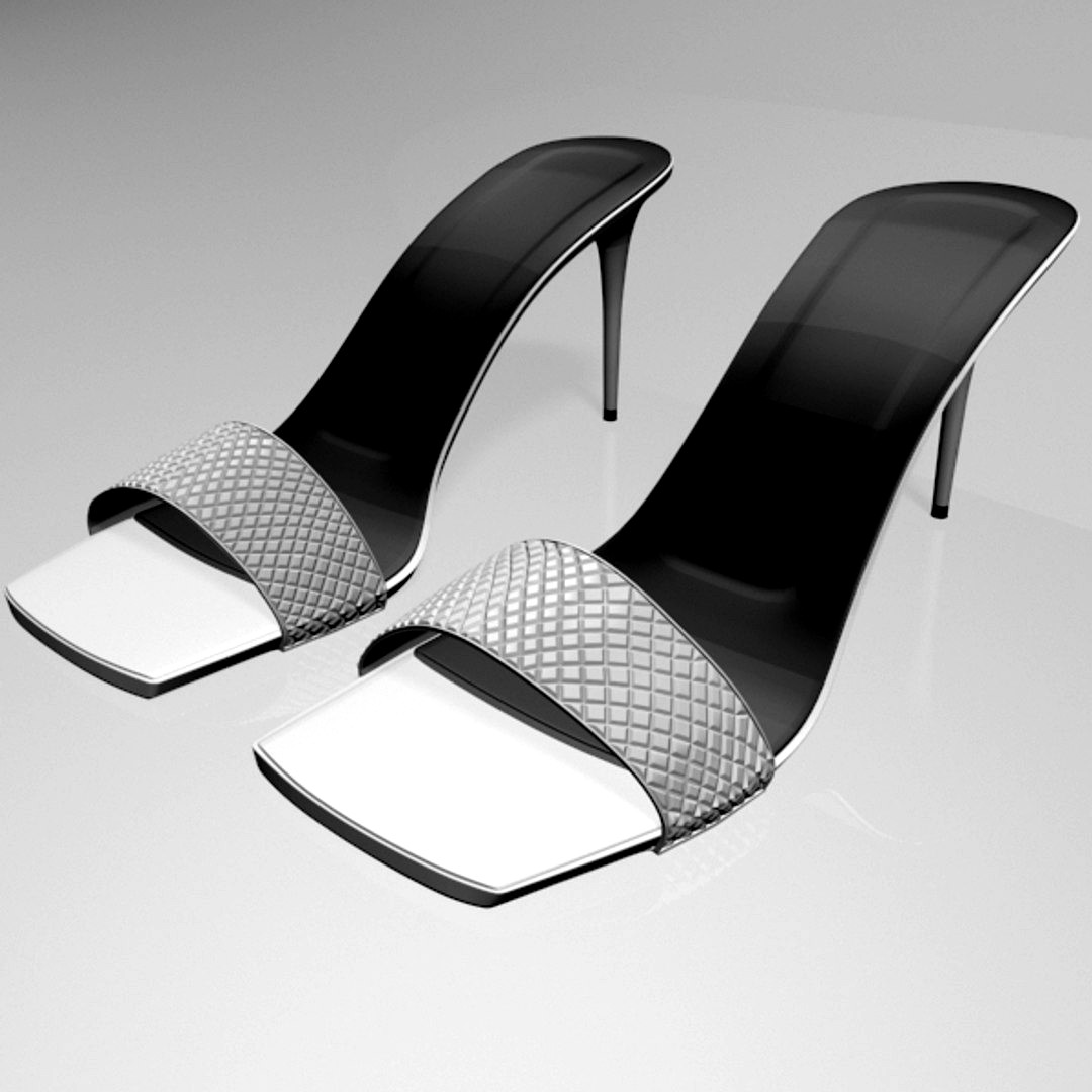 Patterned-Strap Stiletto Sandals 01