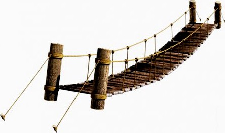 Rope and Wood Plank Suspension bridge 3D Model