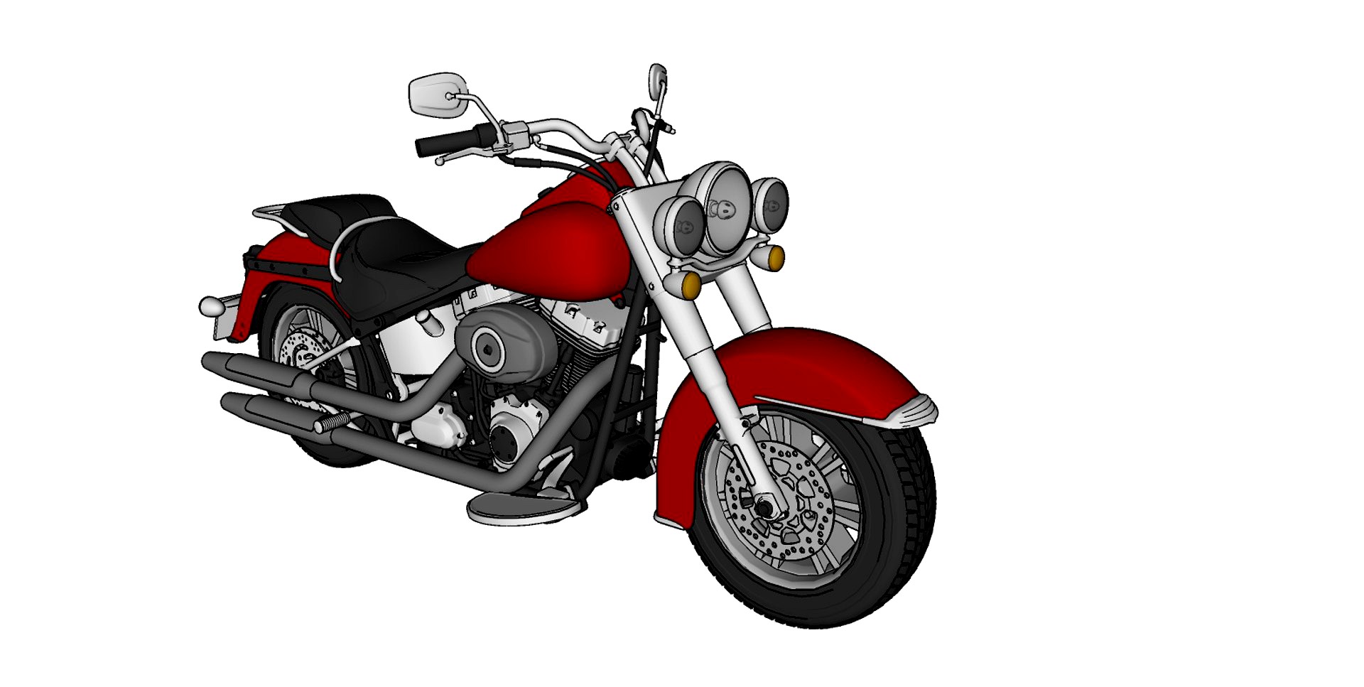 Harley Davidson Softail Deluxe 3d model