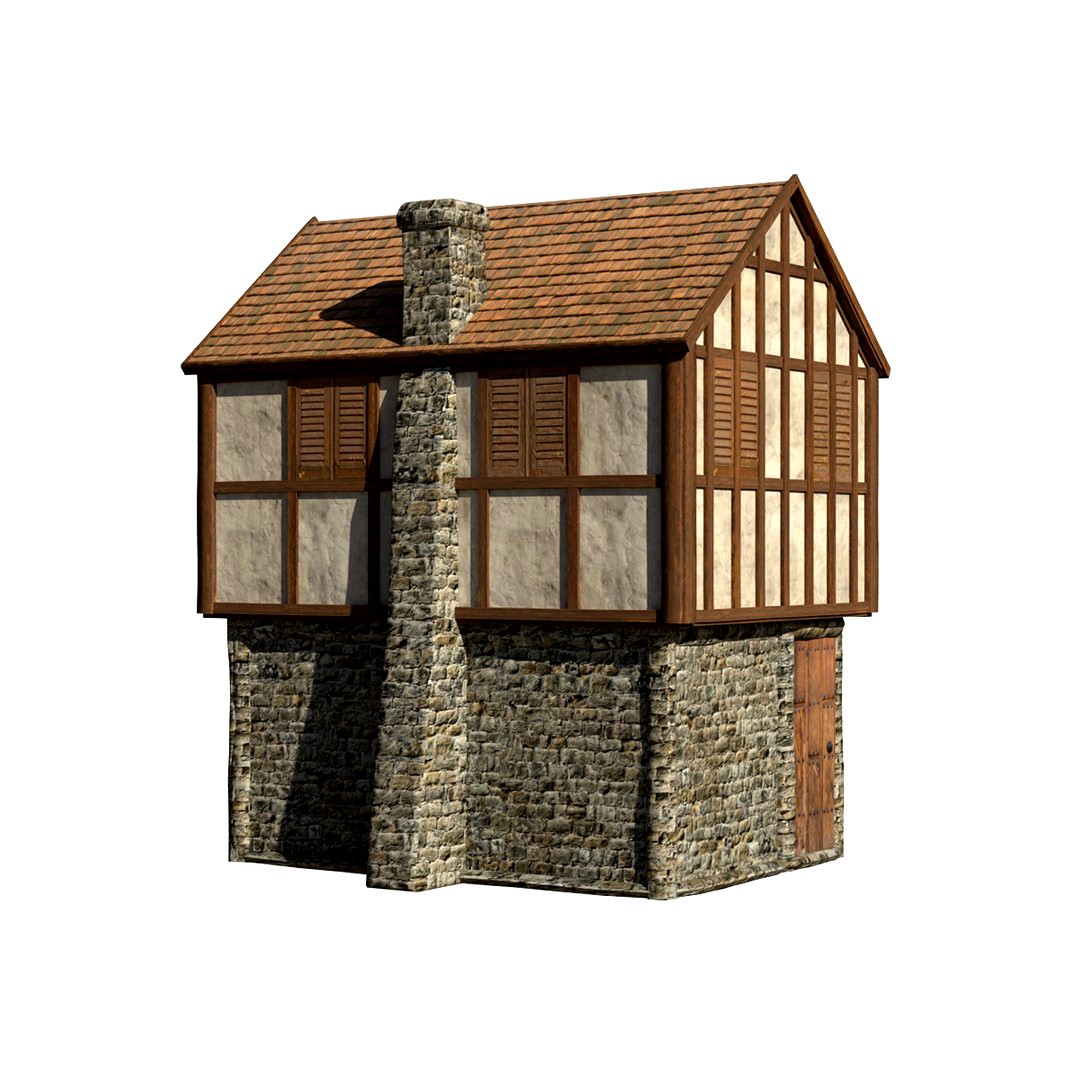 Medieval House (Low Poly) 01B