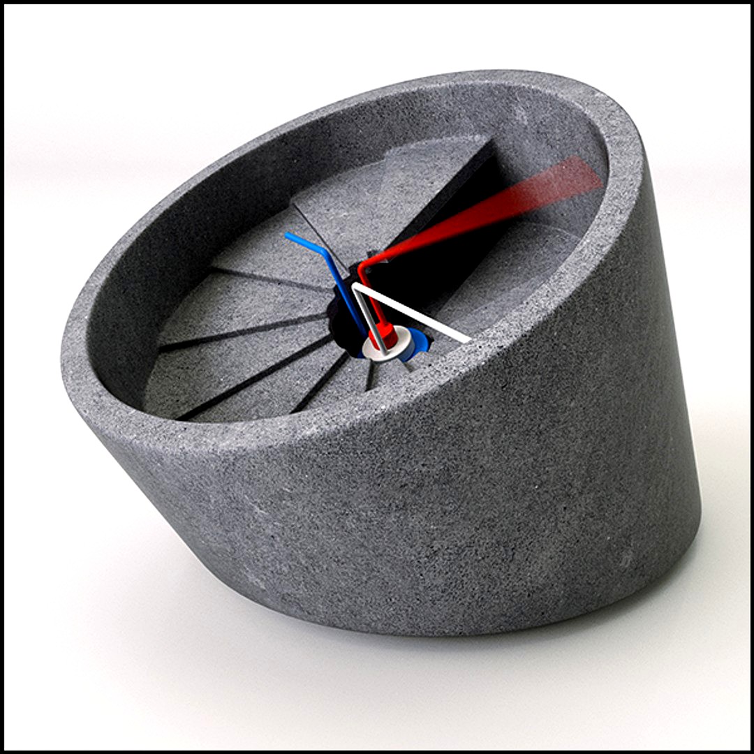 4th Dimension Contemporary Concrete Clock