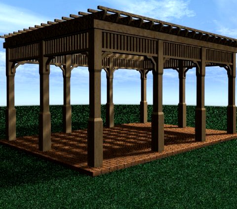 Pergola 6 Freestanding 3D Model