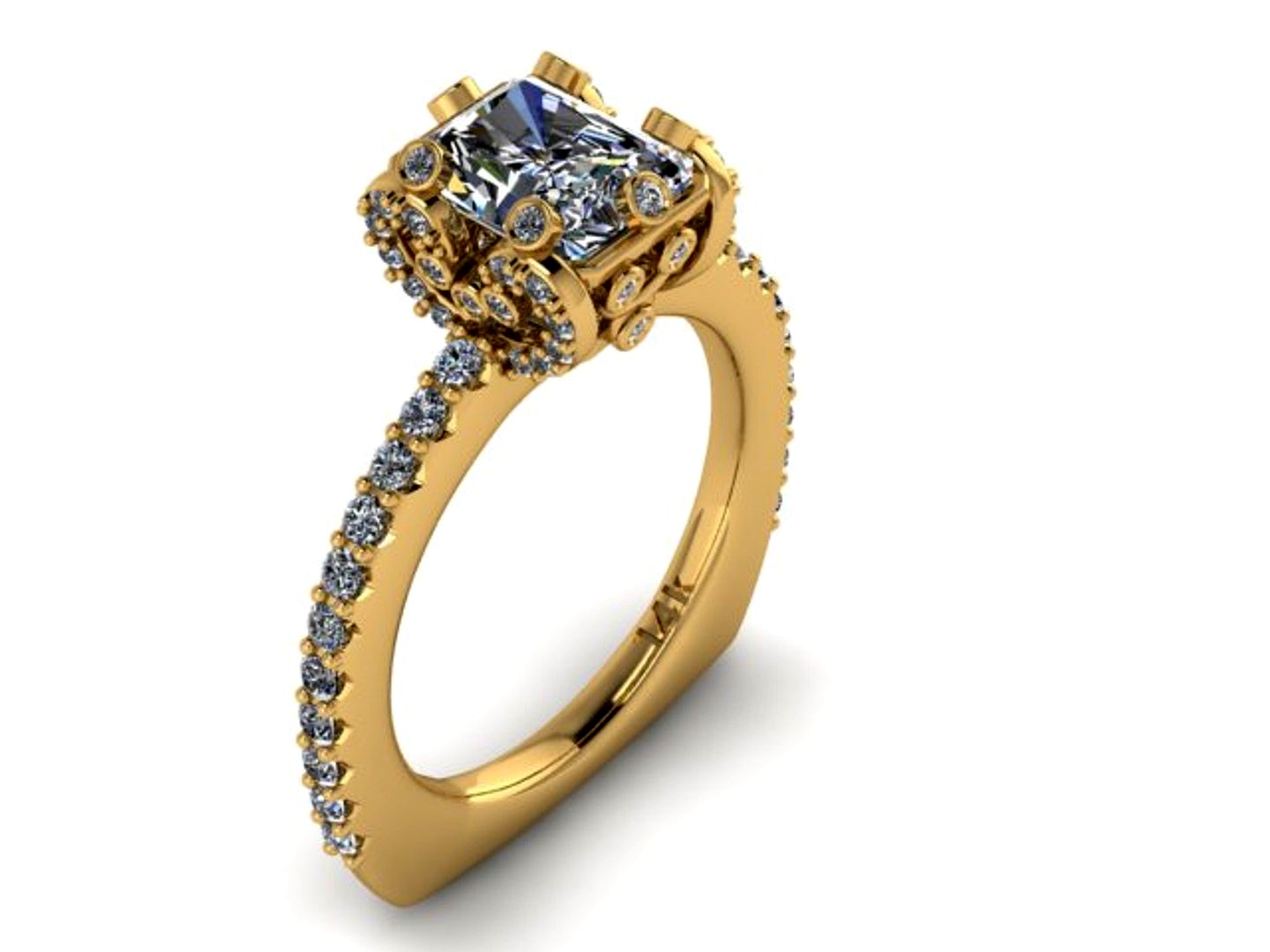 Yellow gold emerald ring
