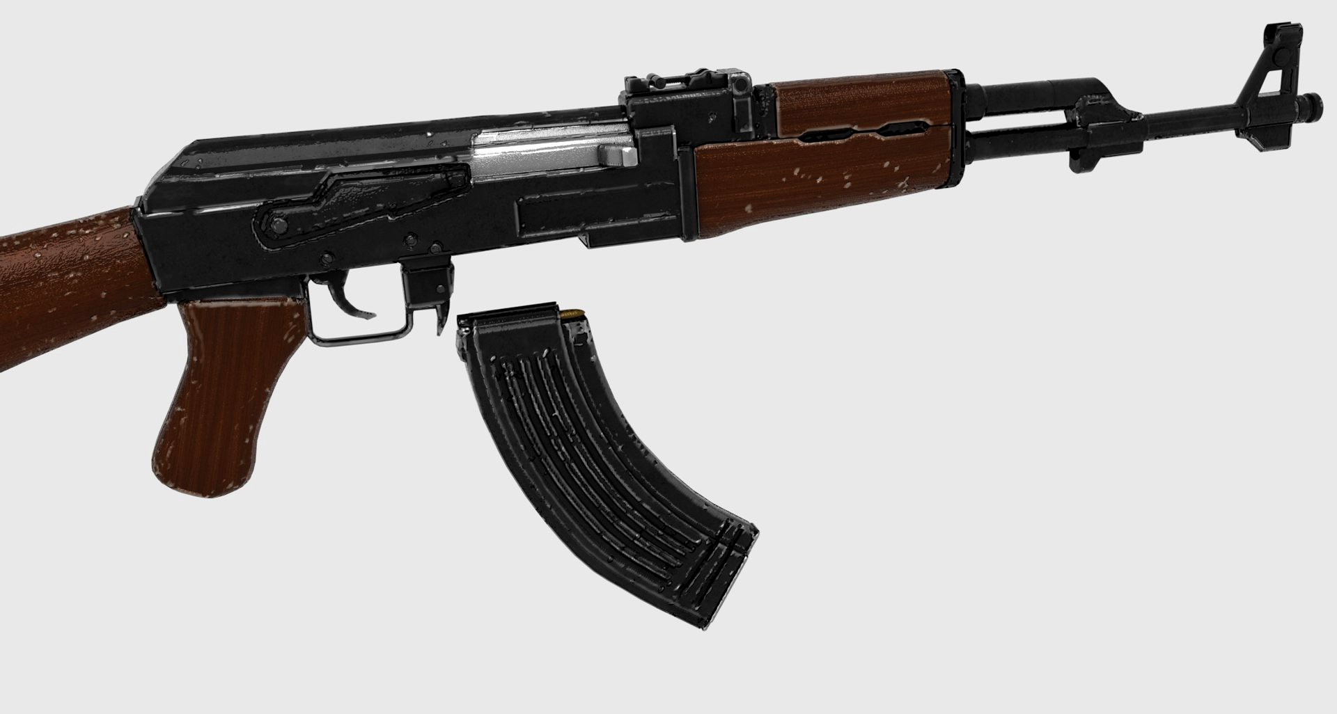 AK47 Fully Textured High Quality 3d Model