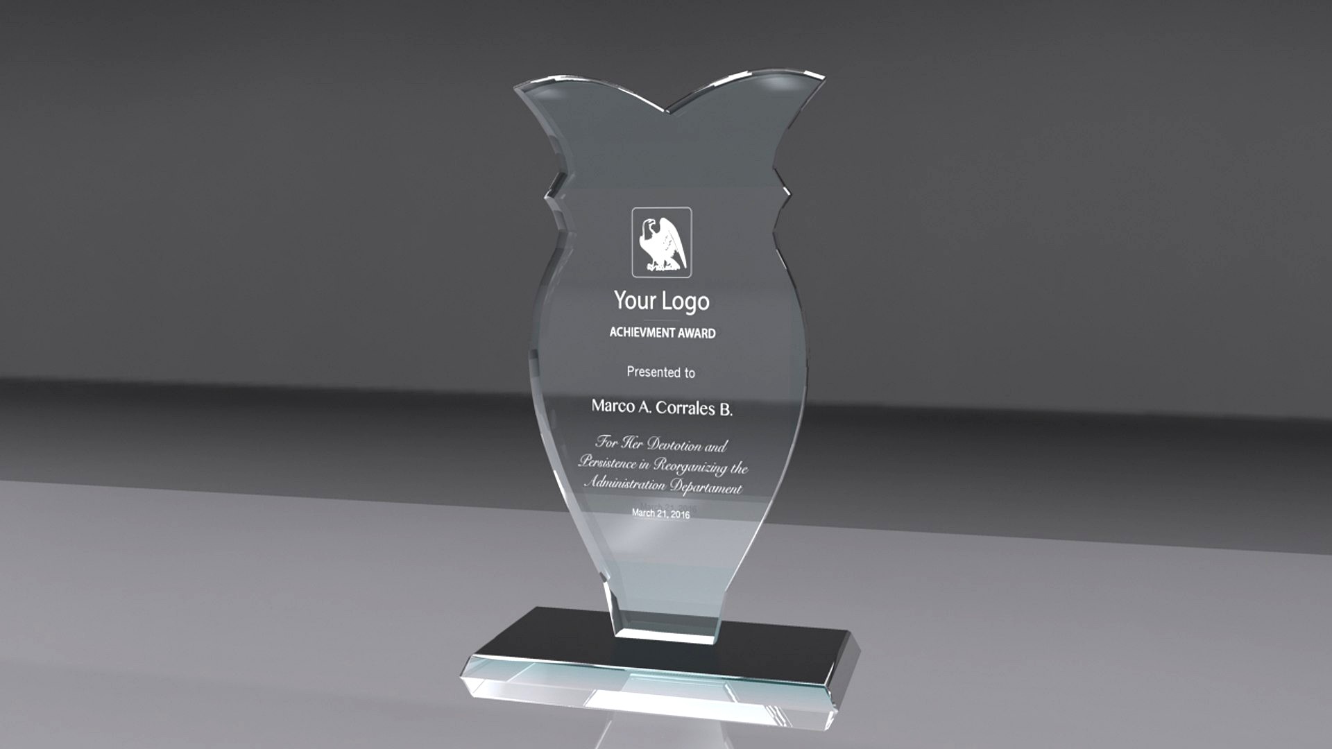 Owl award glass