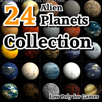 24 Alien Planets Collection 3D Model