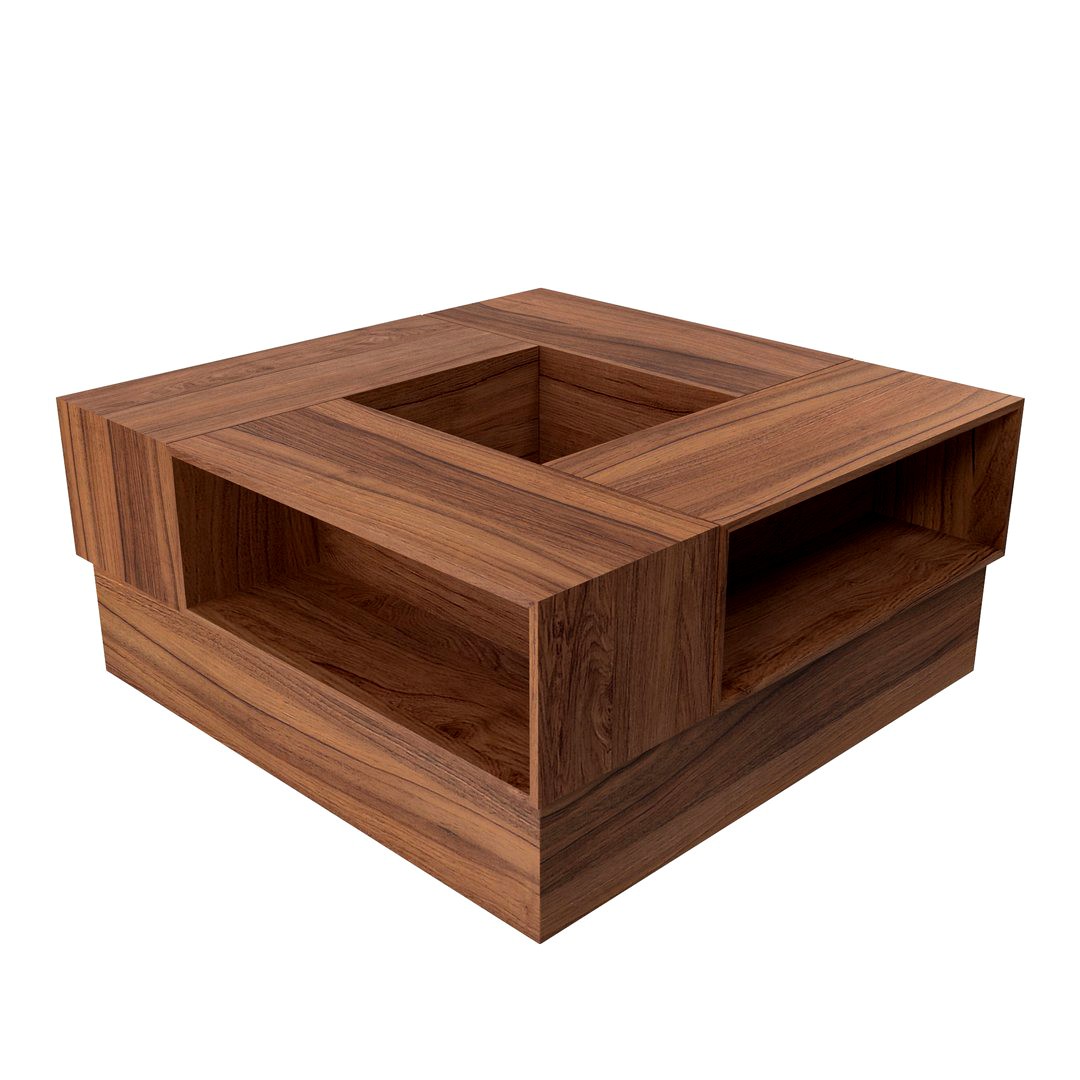 3D Table 5 wood eat coffee quad model
