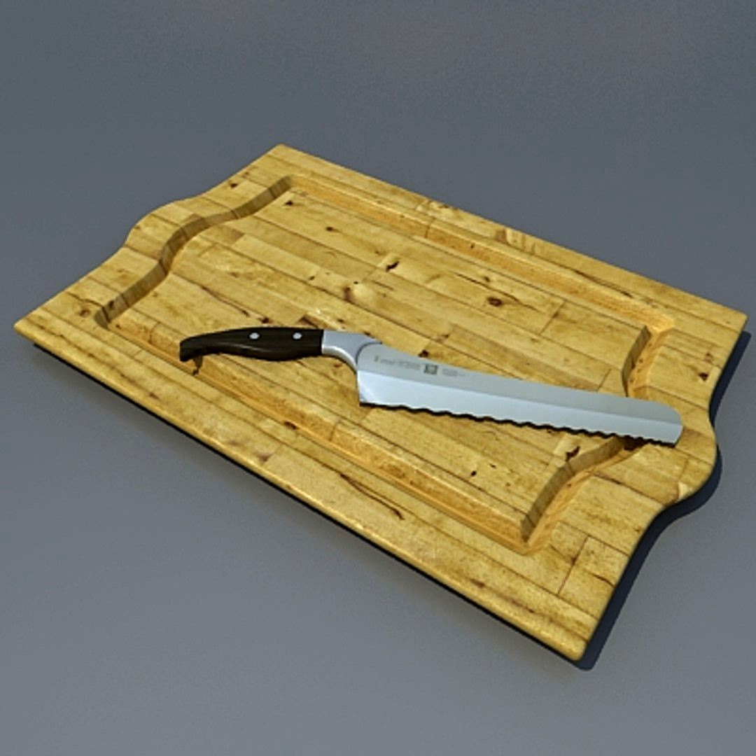 Cutting Board with Knife