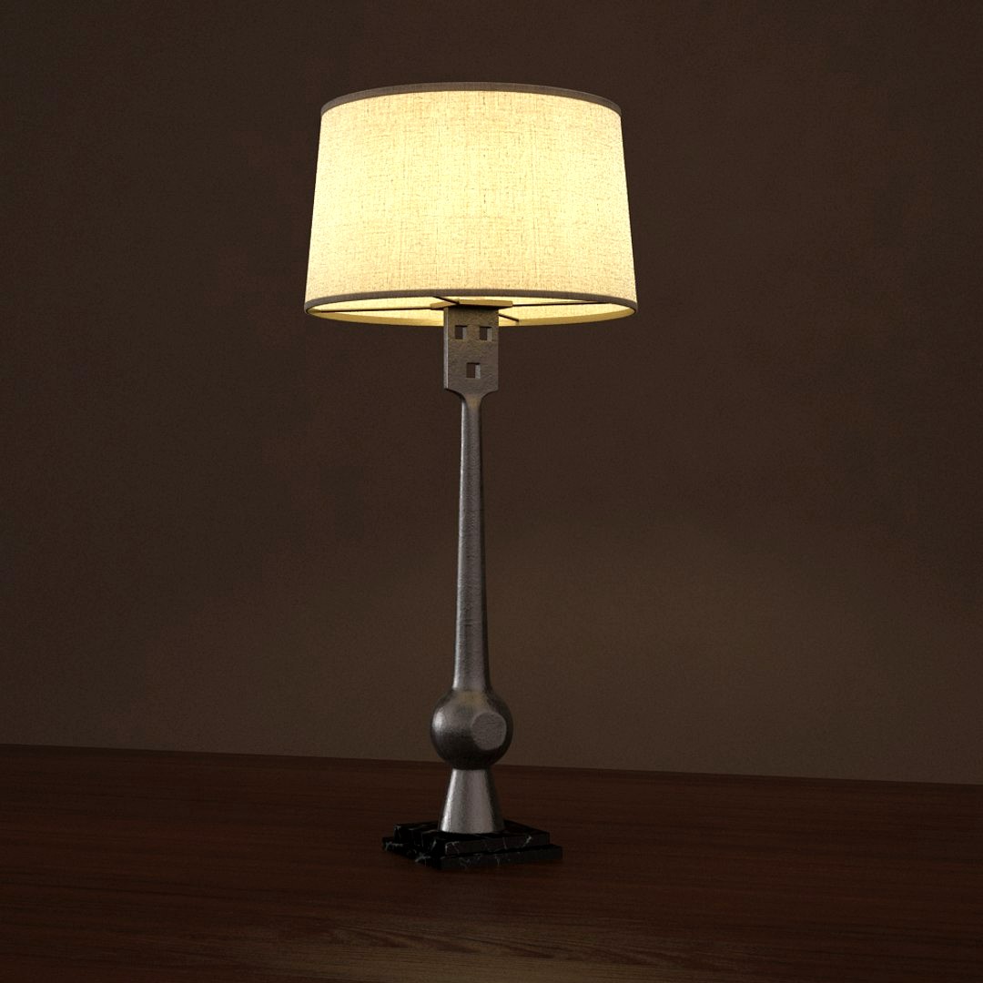 19TH C. IRON BELL-CLAPPER BUFFET LAMP