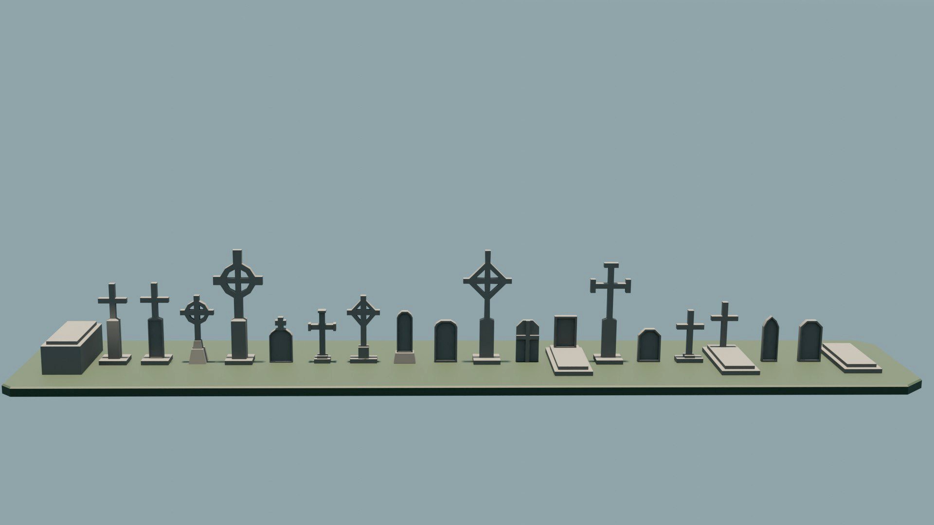 Low-poly graveyard