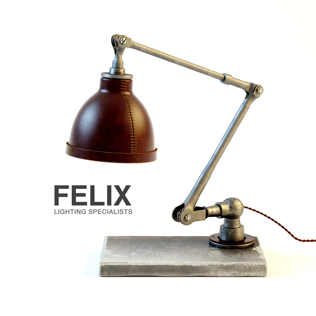 Felix, Hand Moulded Leather Desk Lamp