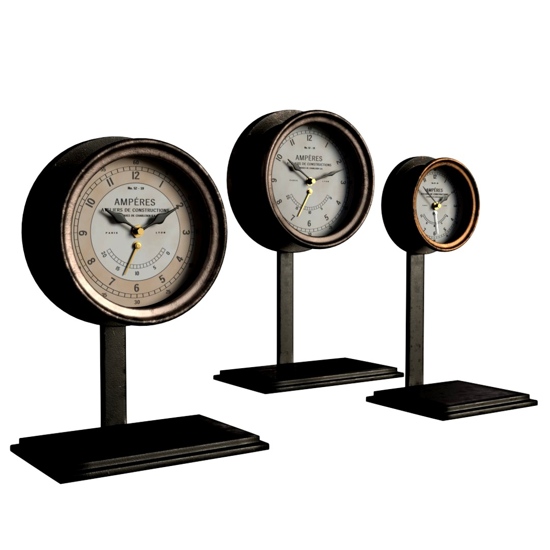 French Amperes Meter Clock