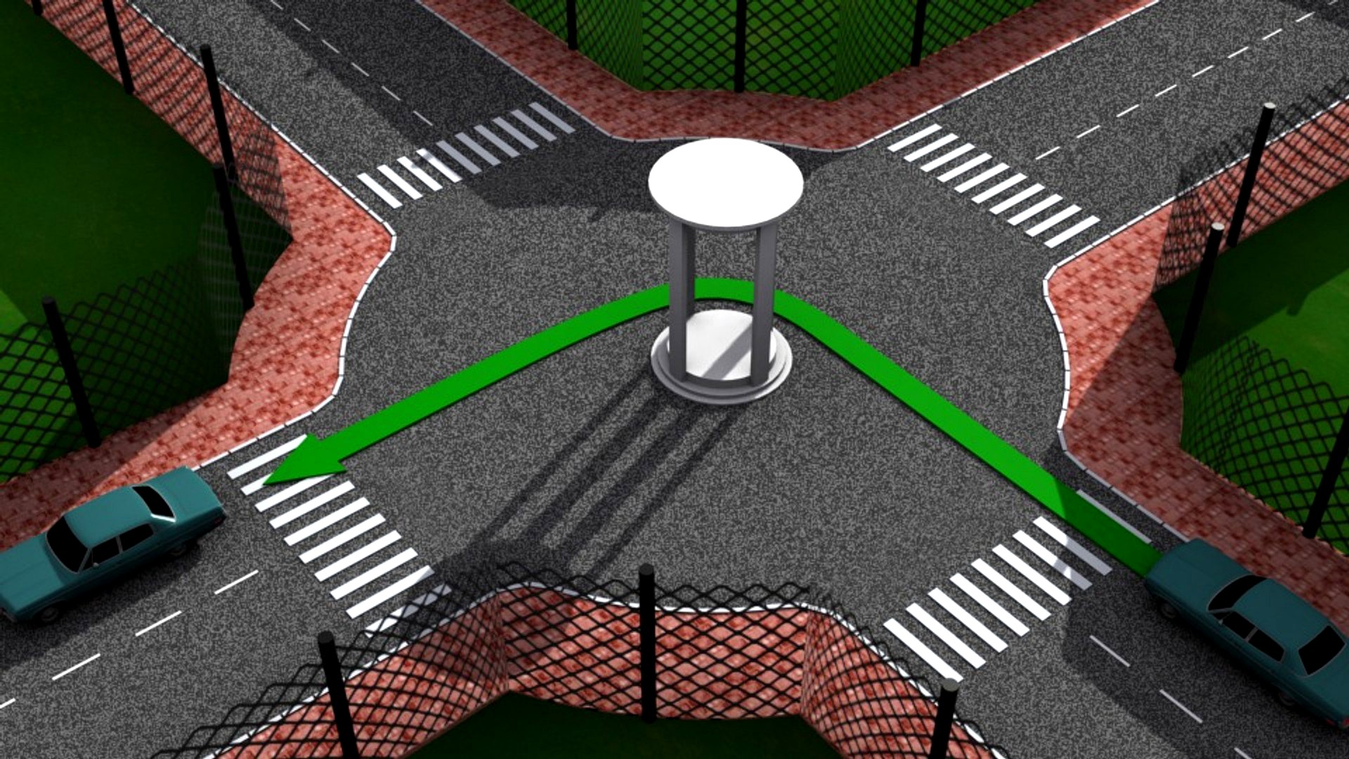 Sample 3D Illustration of Traffic Rule