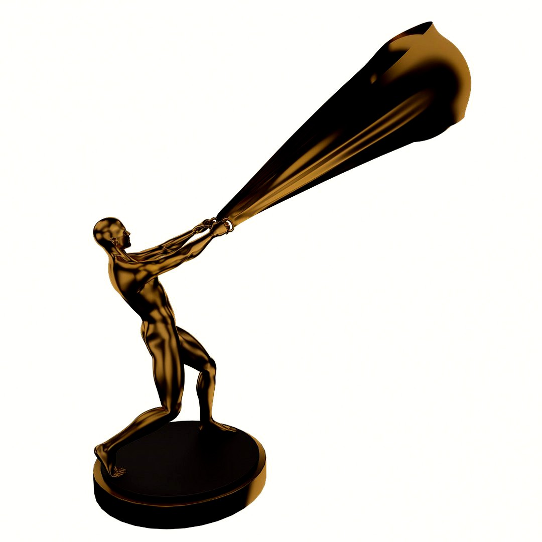 ART MAN PULLING STATUE