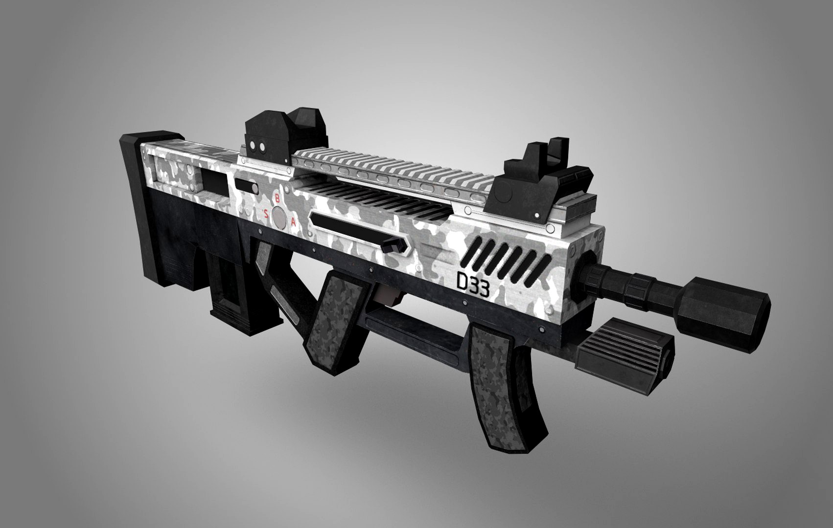 D33 Assault Rifle (GameReady - LowPoly VR)