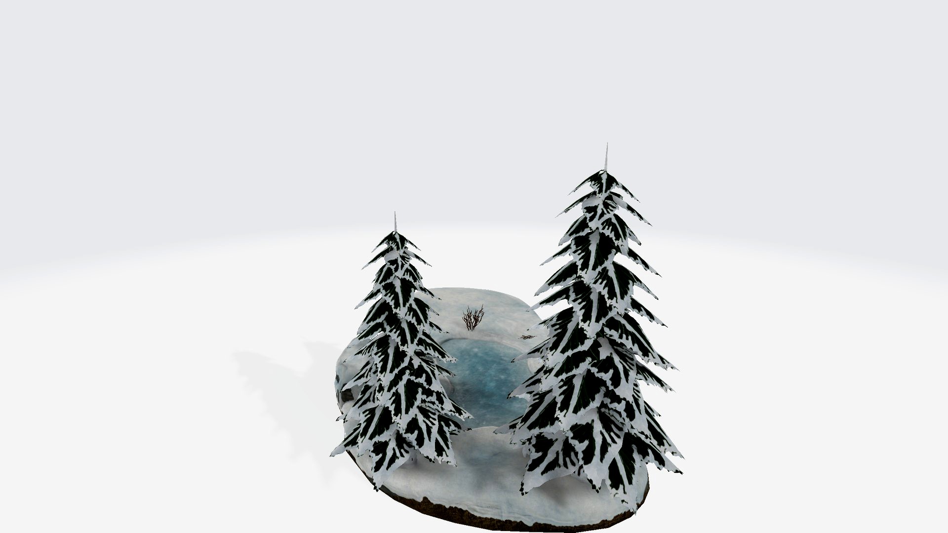 Frozen lake diorama