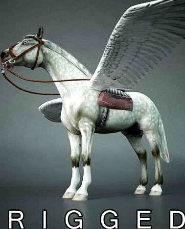 Horse with wings Pegasus 3D Model