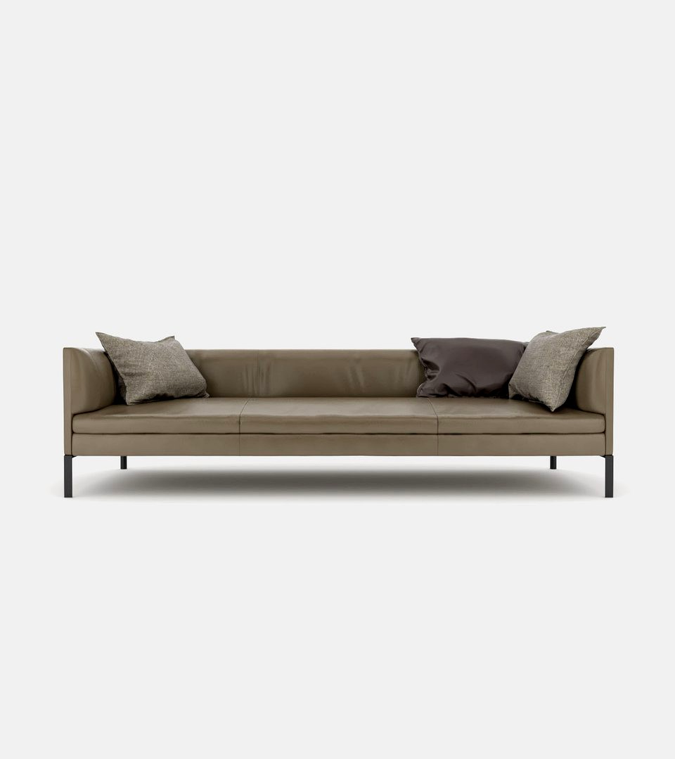 Leather couch with cushions 3D model