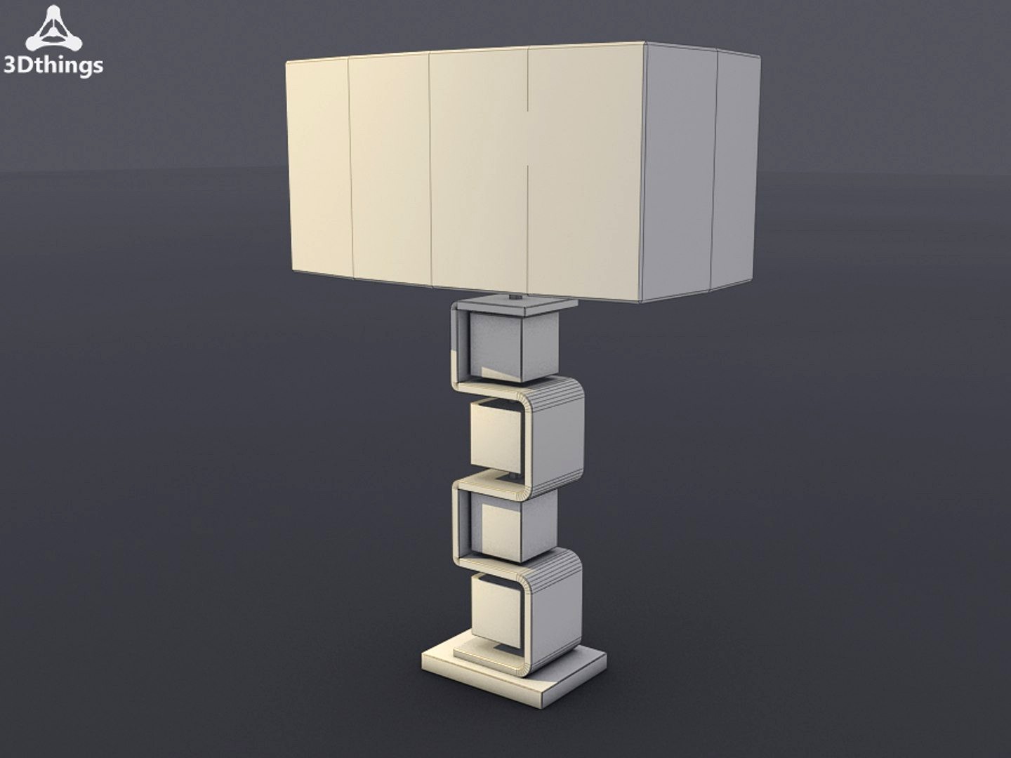 table lamp modern wood & acrylic with cream silk shade3