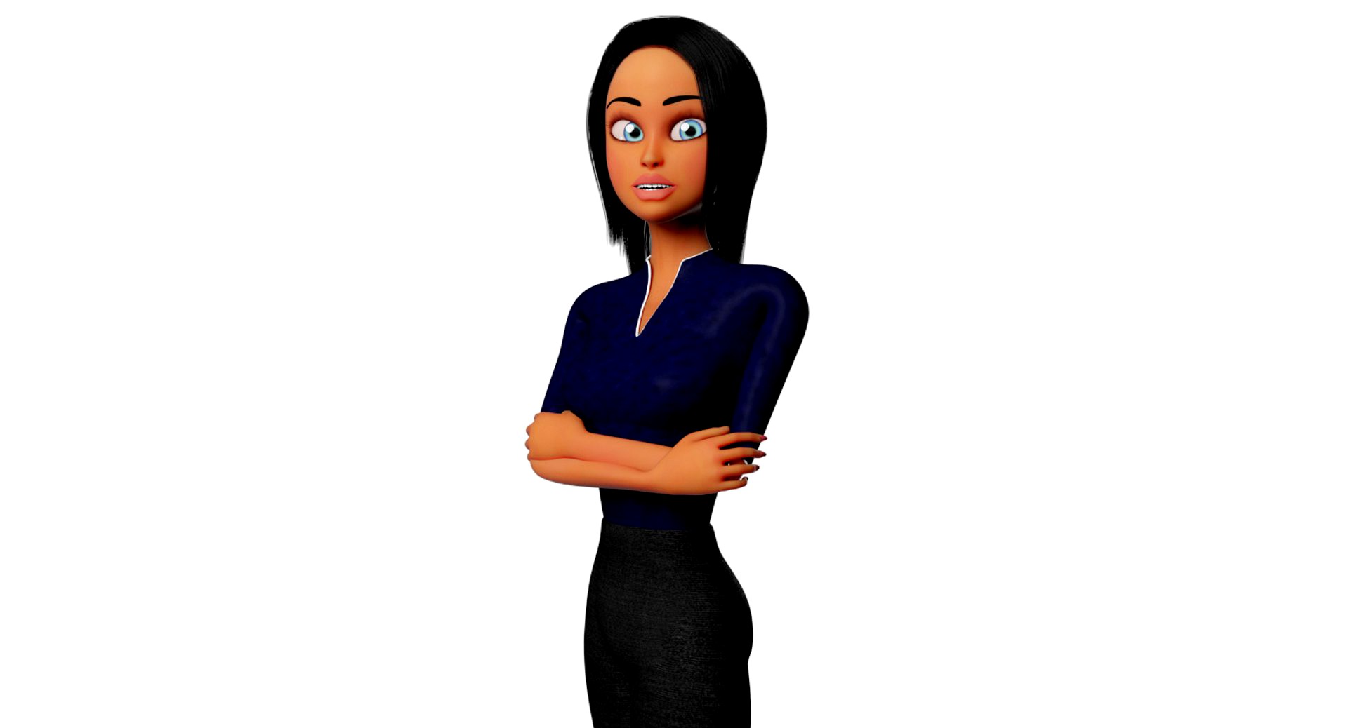 Business Woman Cartoon Rigged