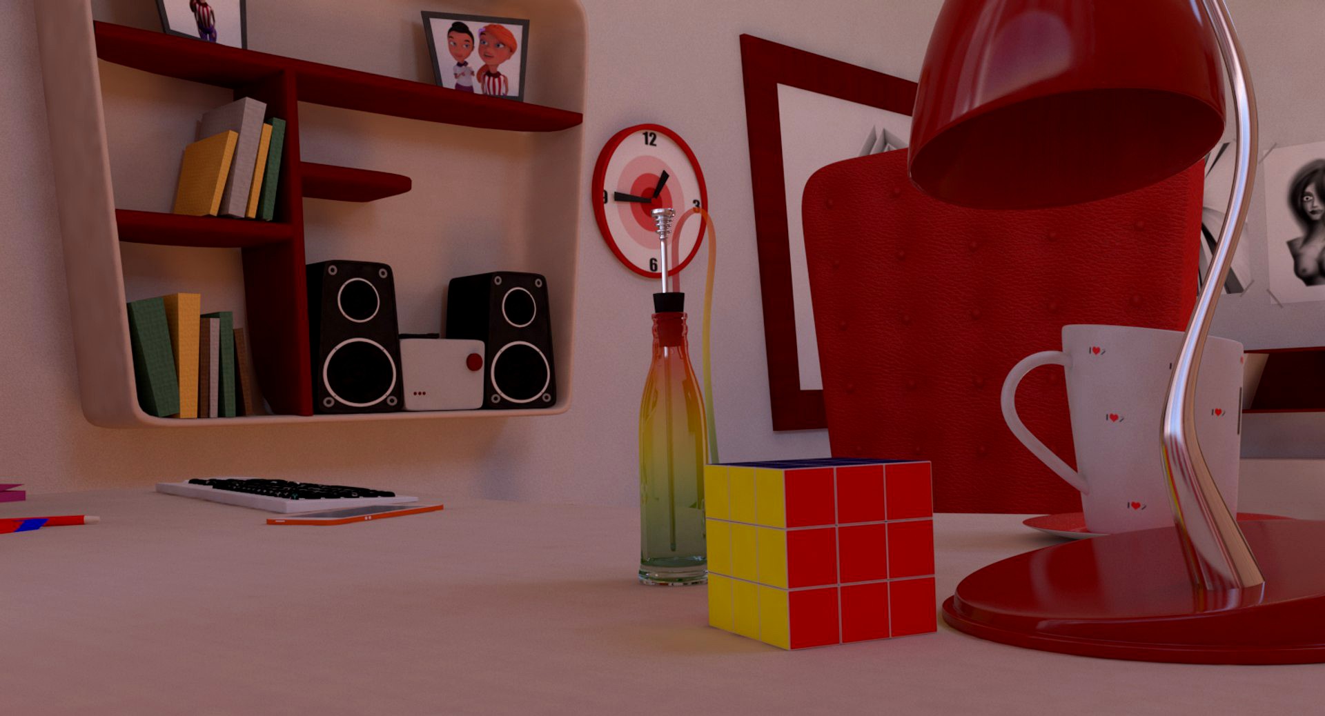 Teenager Bedroom Lowpoly