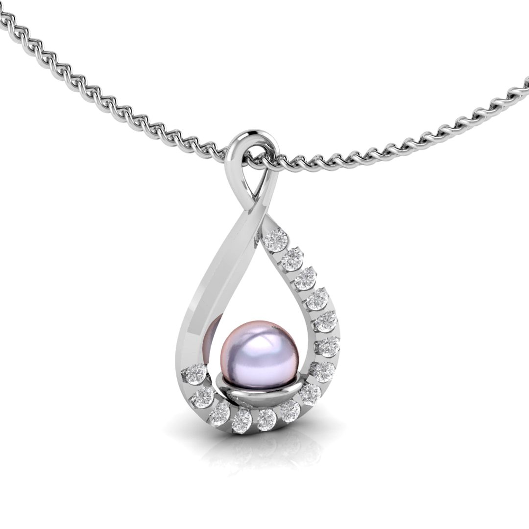Self-crossed pearl pendant