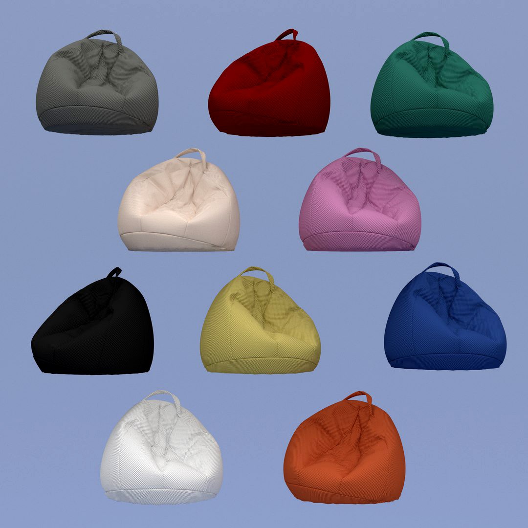 lot of ten colored beanbags