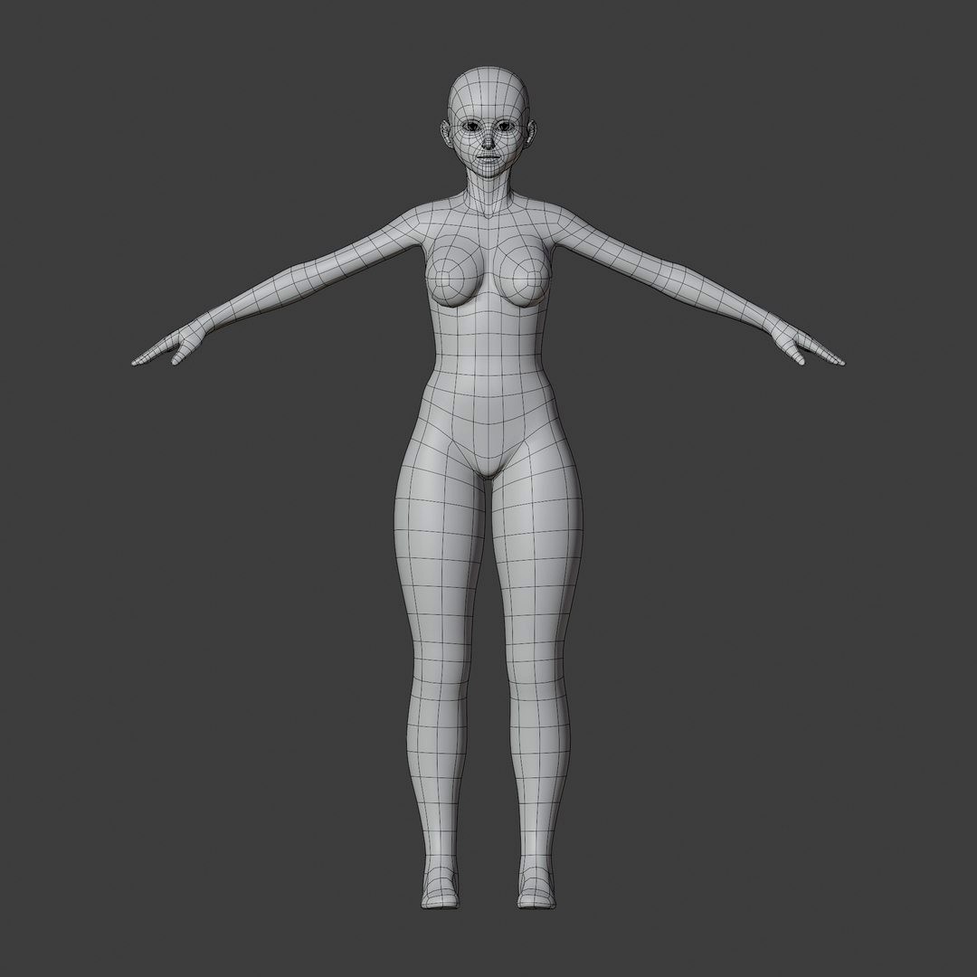 Stylized Humanoid Base Mesh - Female