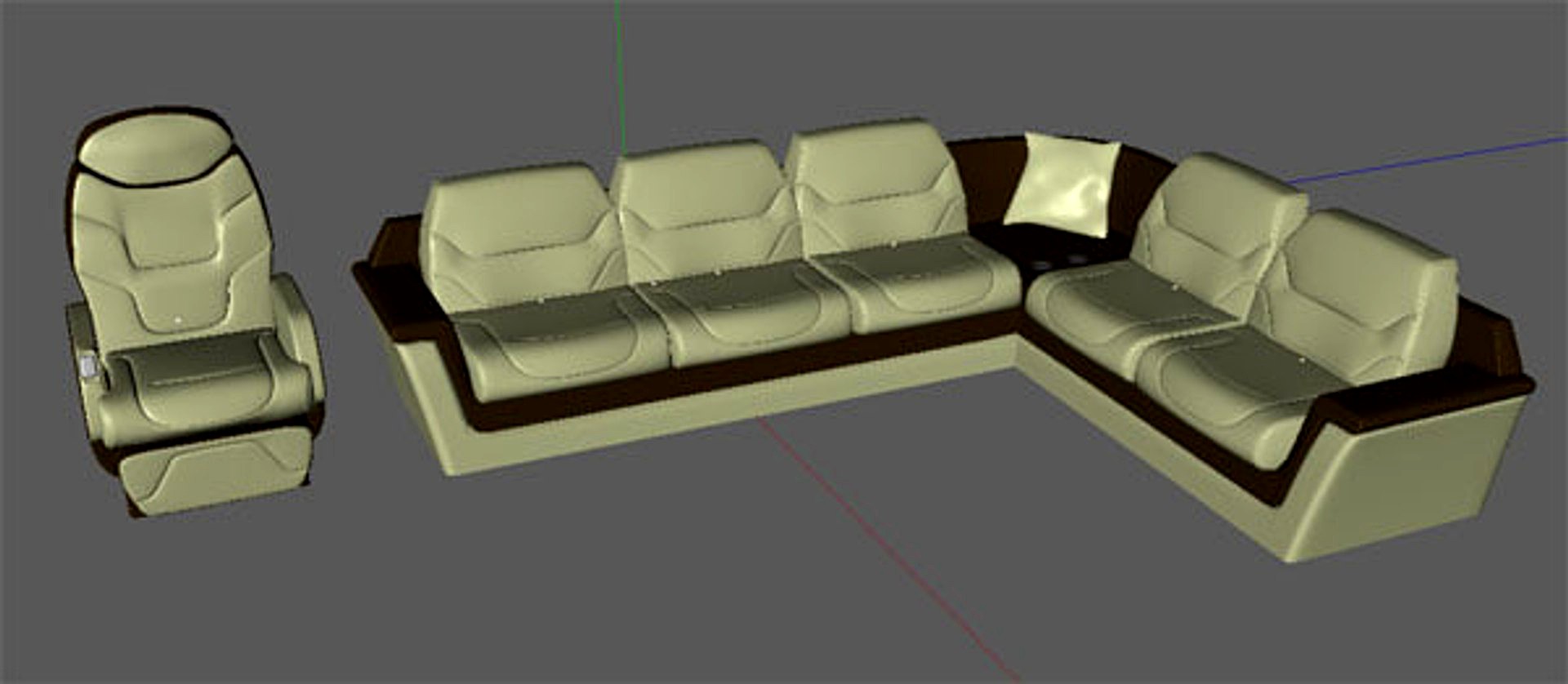 Seat+Lshaped Divan Ensemble for business jets