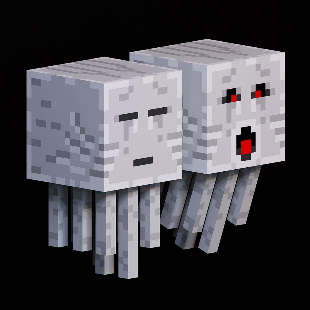 Ghast mob from minecraft Low-poly