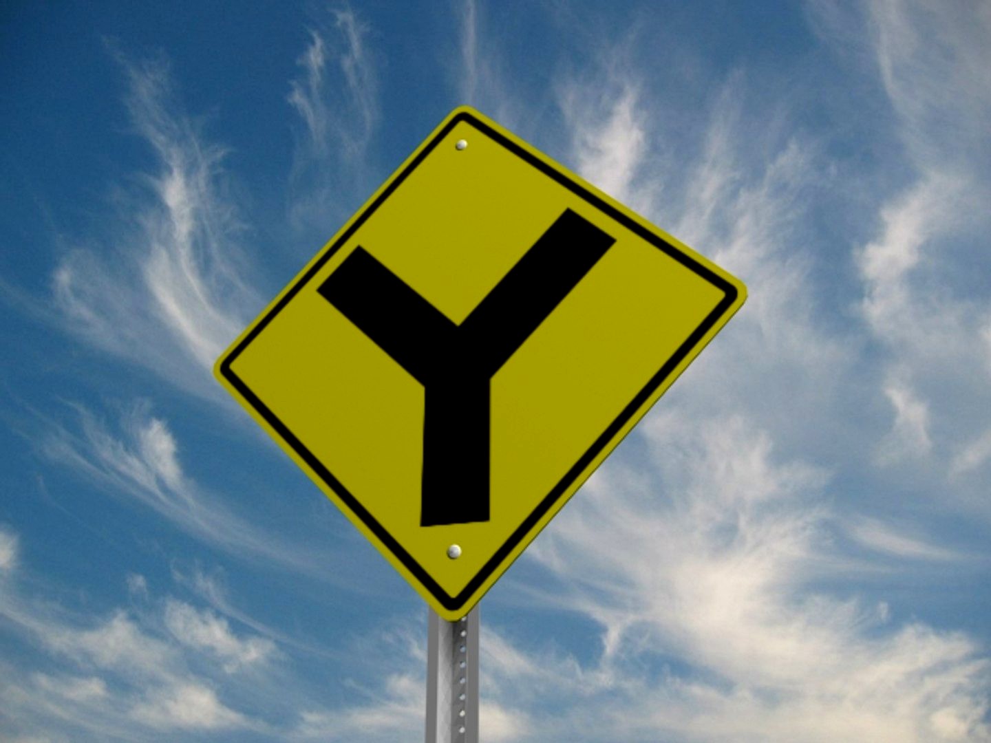 Y Intersection Road Sign