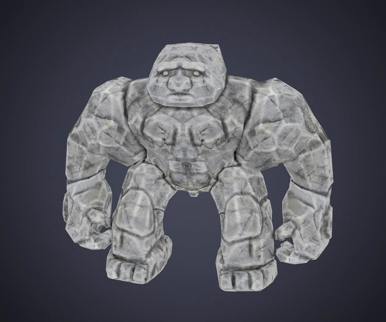 Character Creature Monster Stone Golem Rigged Animated PBR Low-poly Stylized