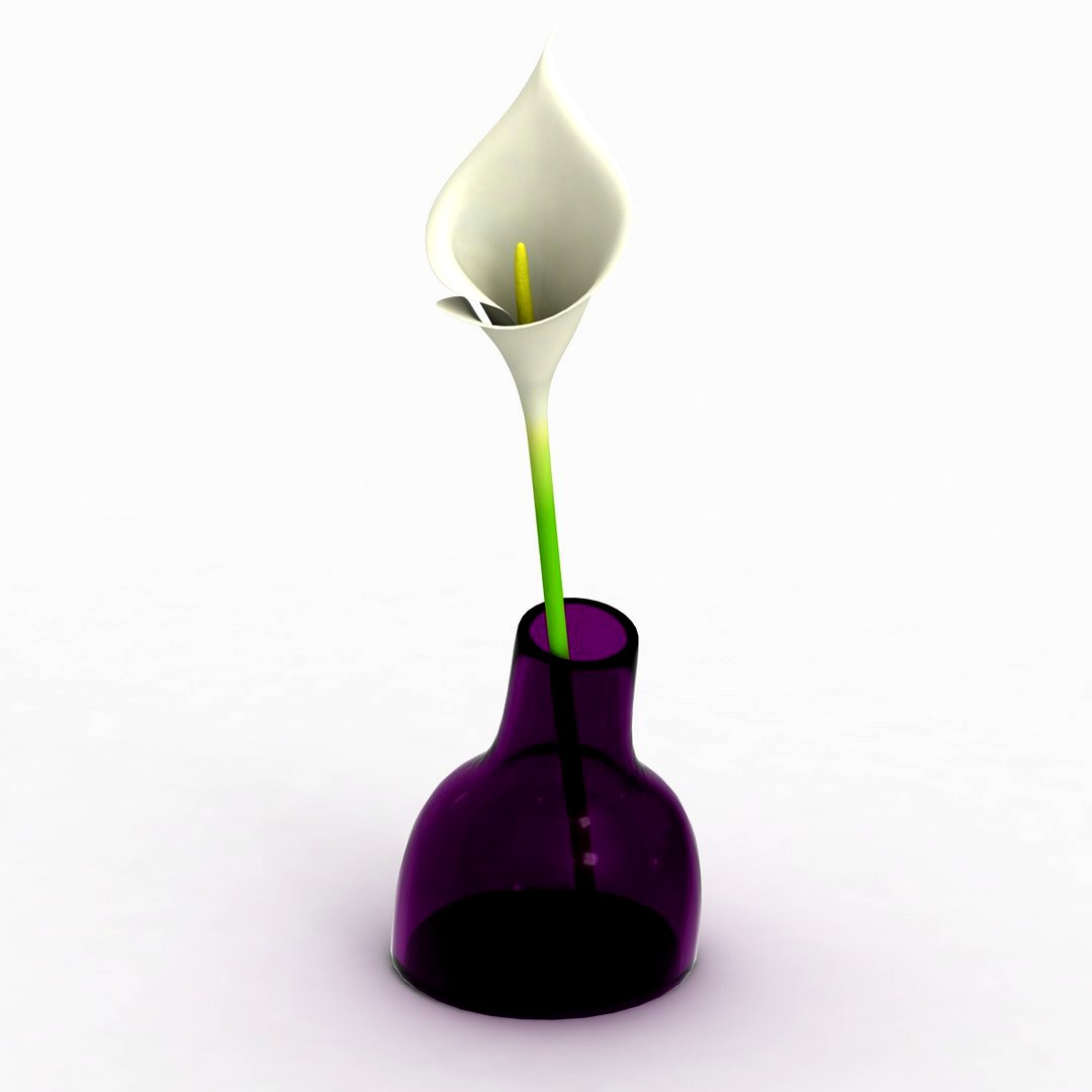 Modern vase 008 with flower