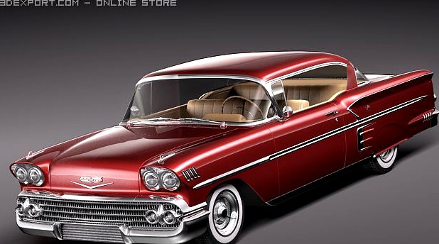 Chevrolet Impala 1958 hardtop coupe 3D Model