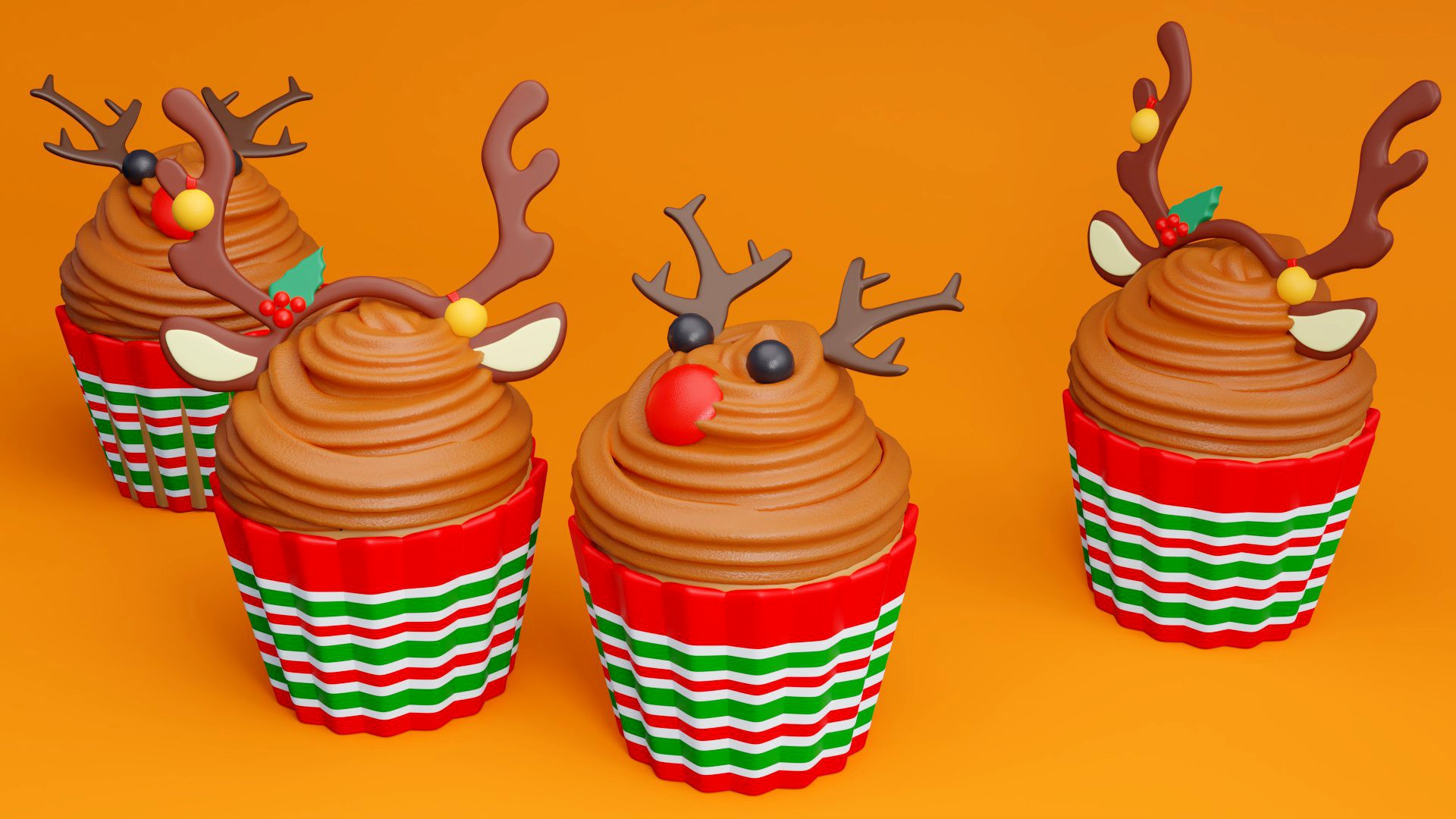 Christmas Cupcake Cute Deer