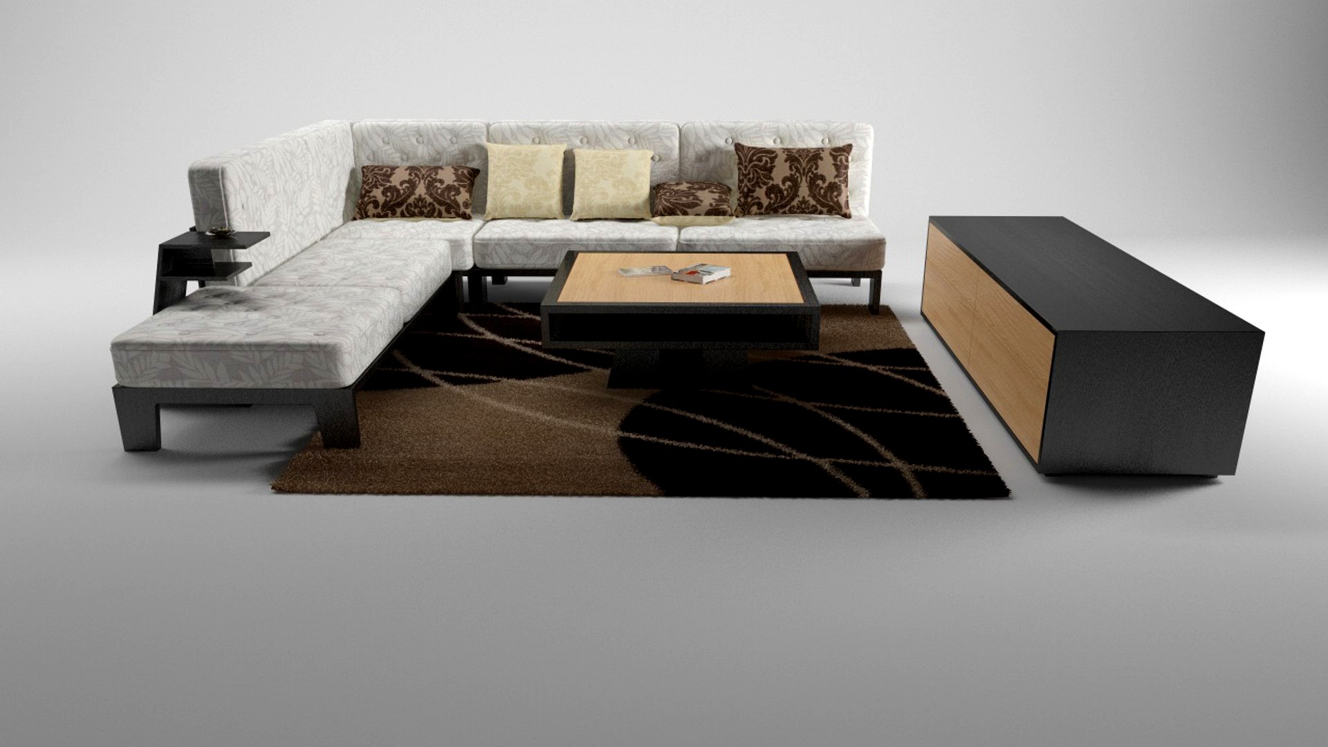 Sofa and table v-ray