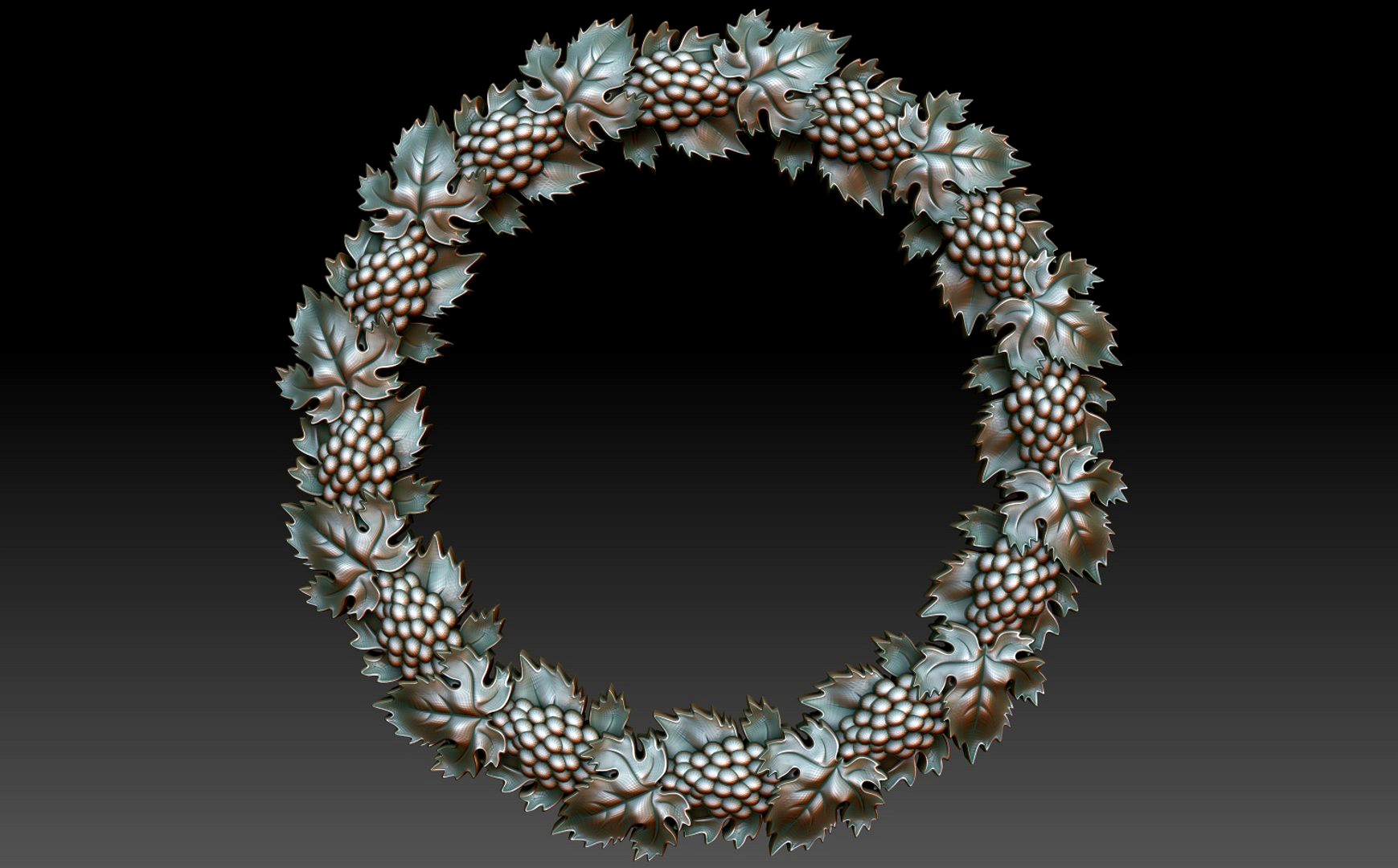 Decorative frame with Grapes and Leaves