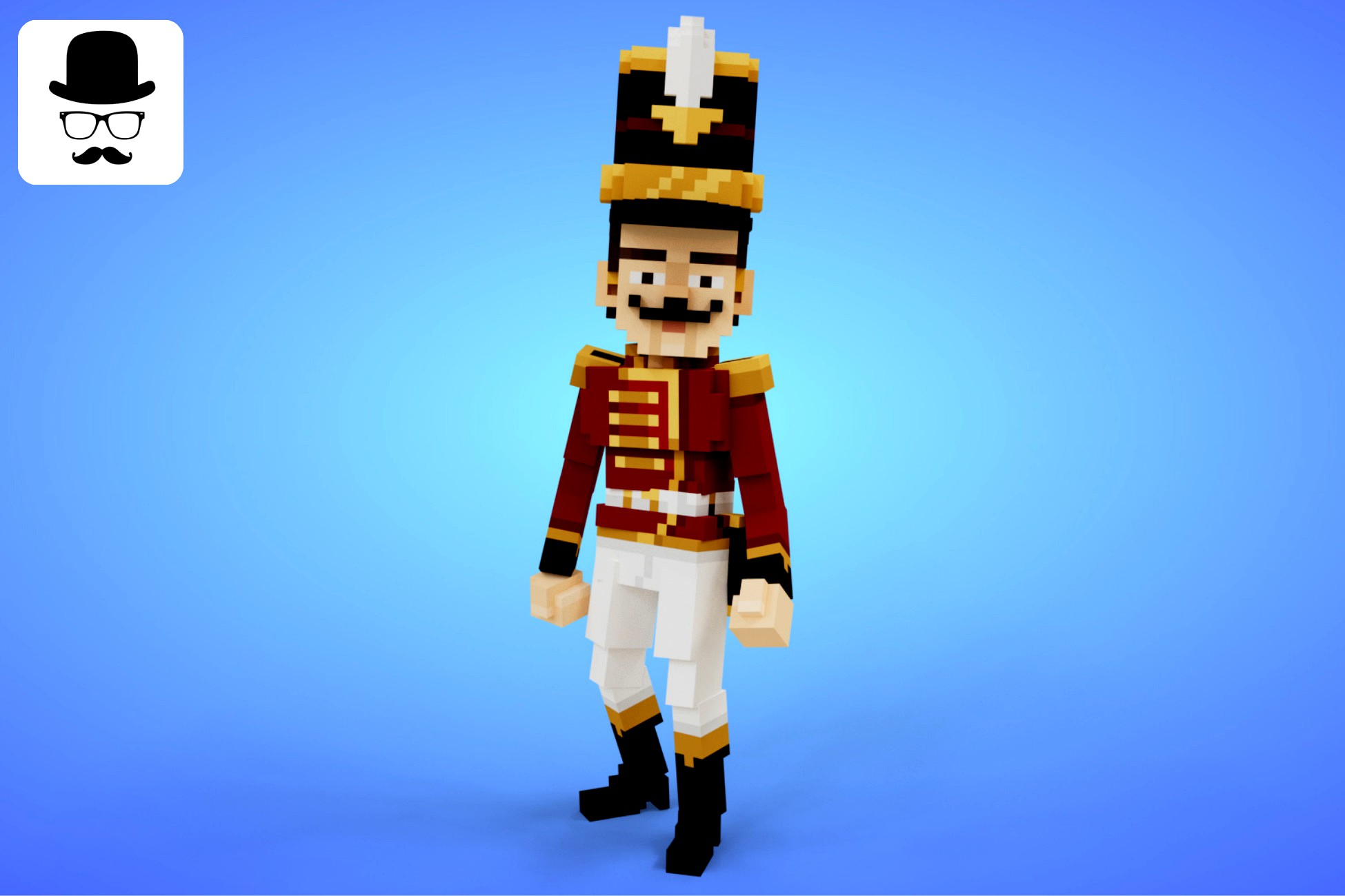 Voxel Nutcracker Character - 3D Lowpoly Fantasy Model