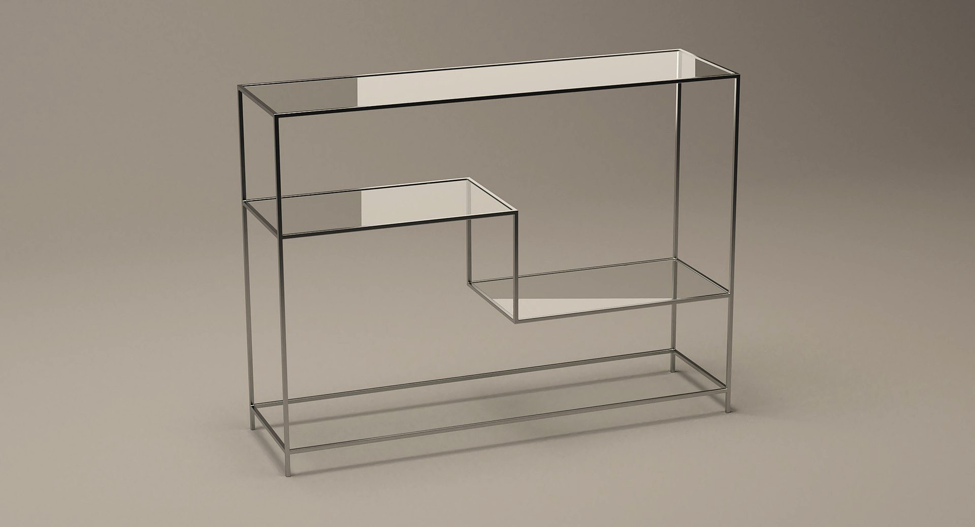 Console Table Rectangle Metal/Glass 021