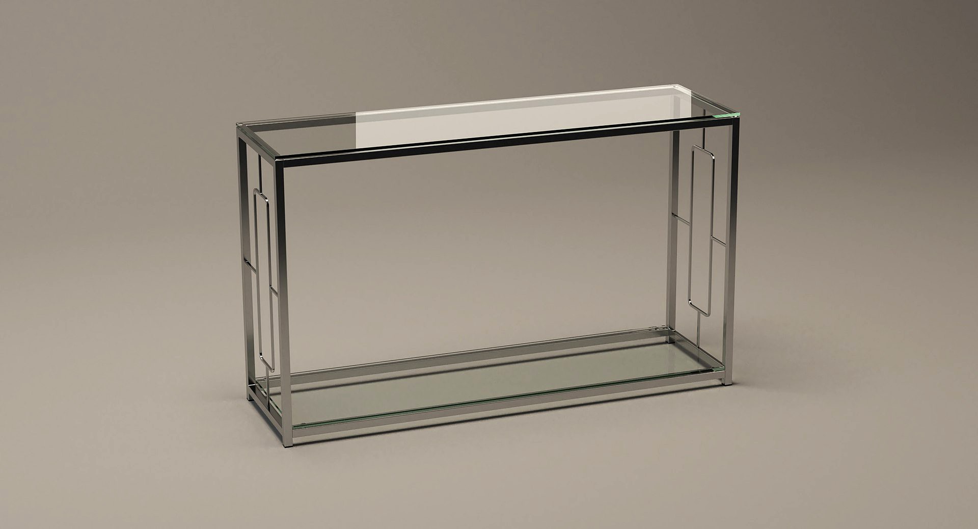 Console Table Rectangle Metal/Glass 014