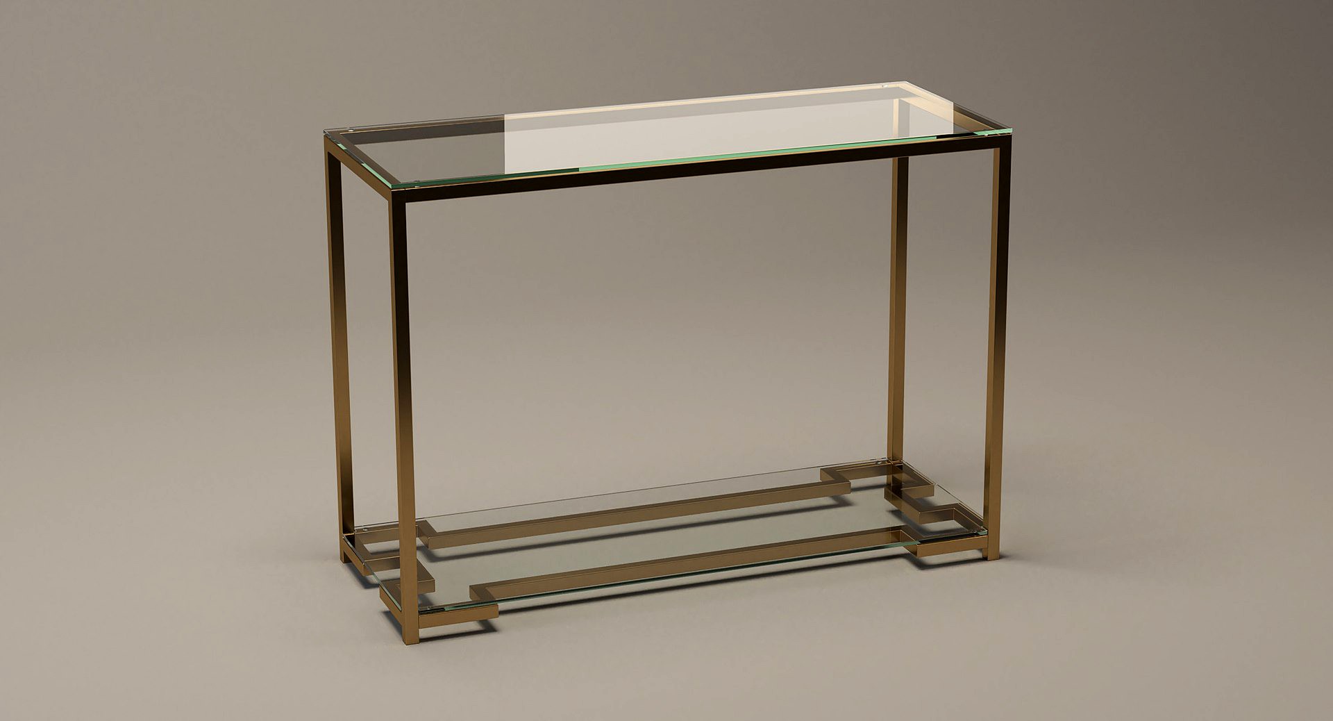 Console Table Rectangle Metal/Glass 013