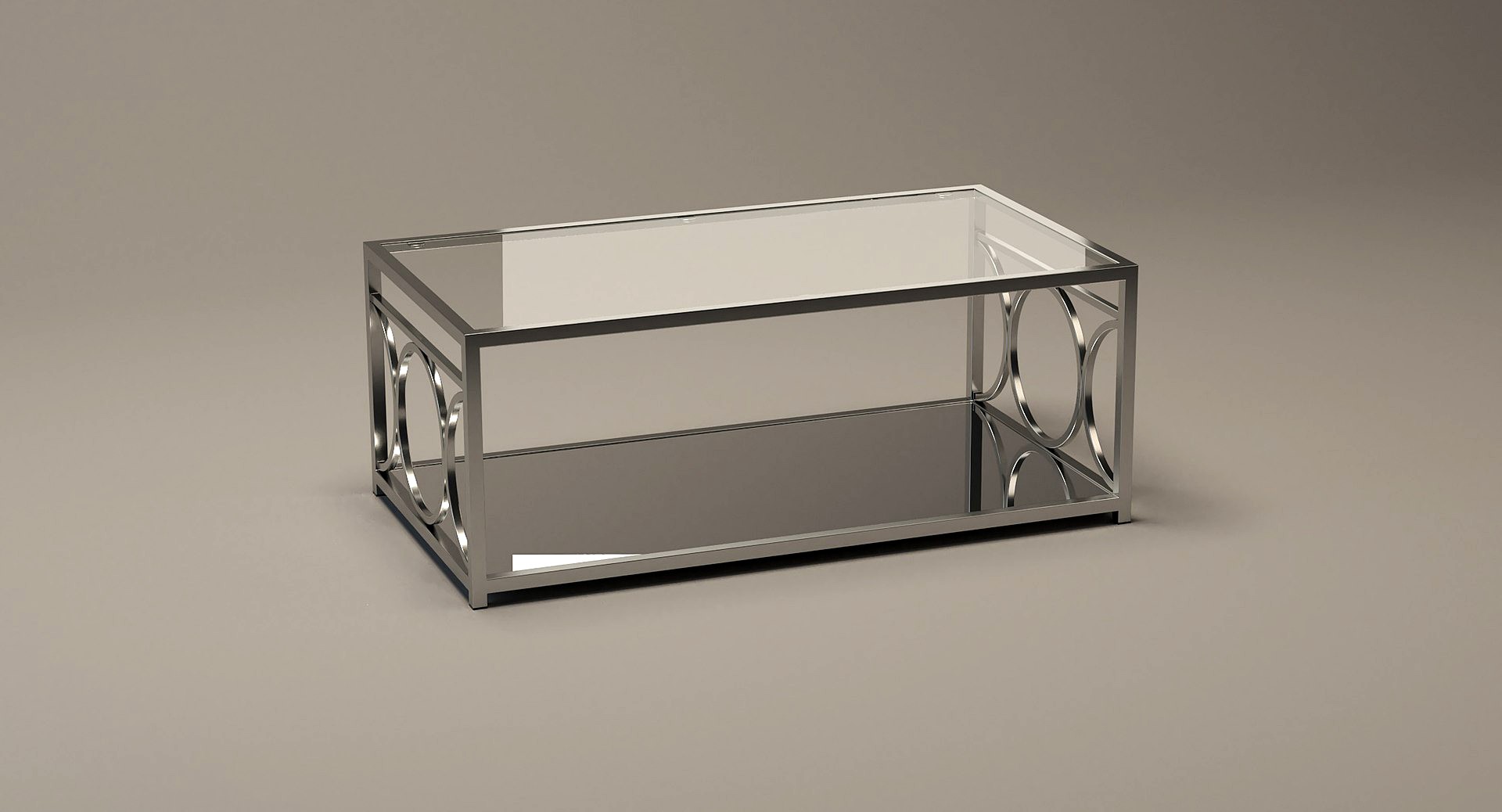 Coffee Table Rectangle Metal/Glass 005