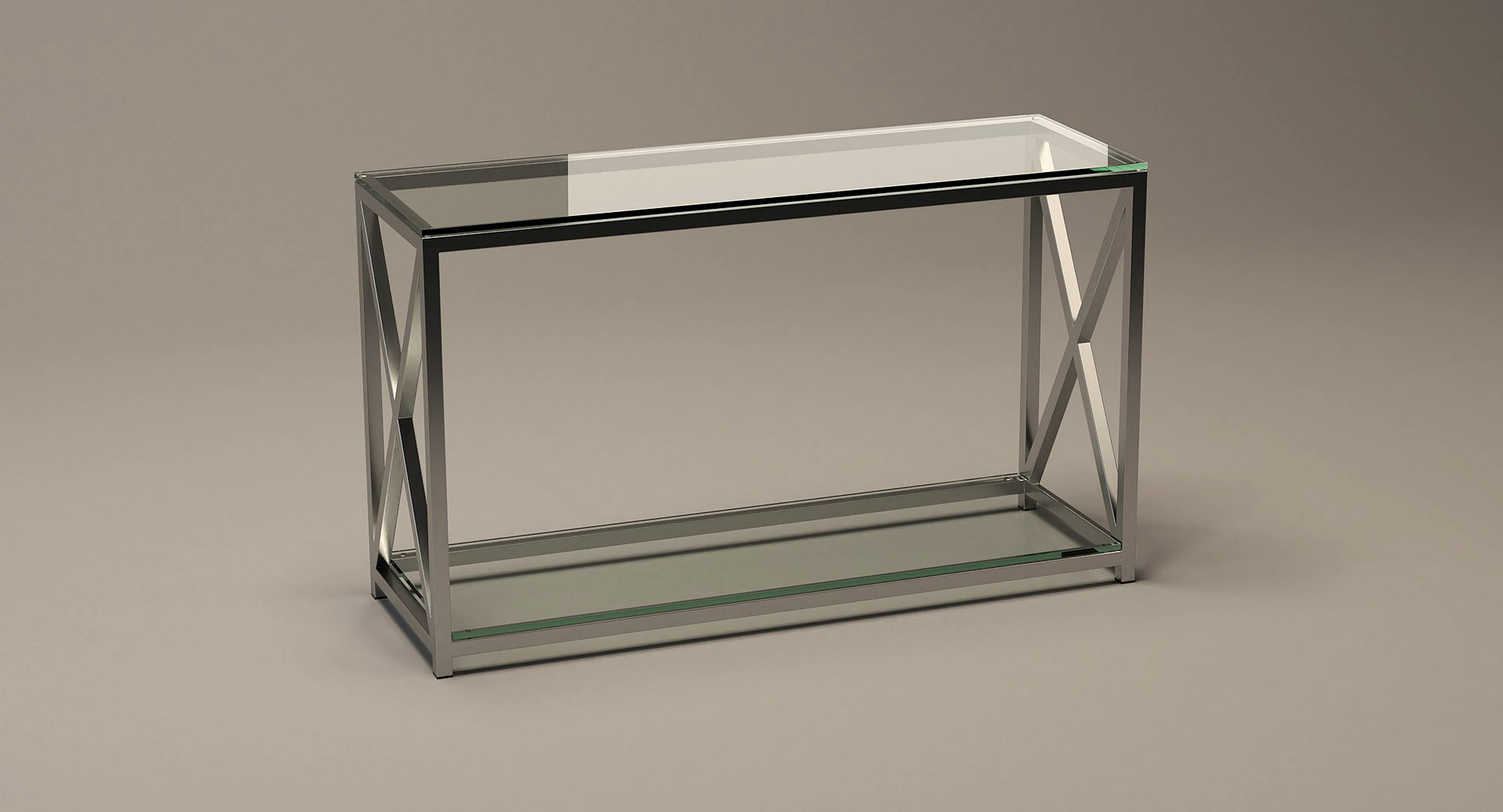 Console Table Rectangle Metal/Glass 006
