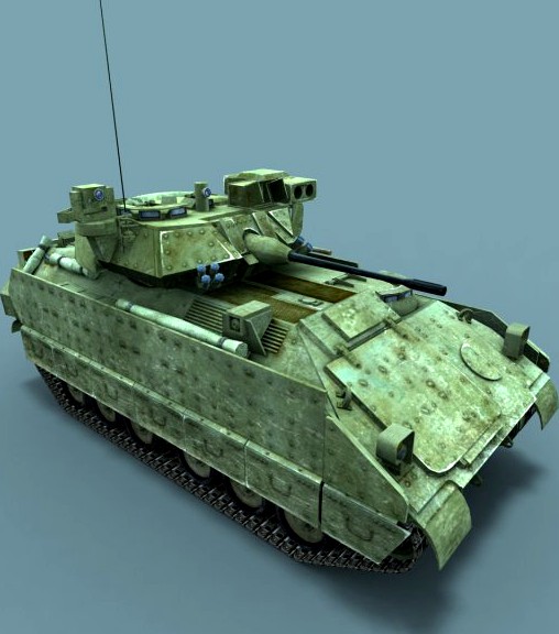 M2A3 Bradley Fighting Vehicle Low Poly 3D Model
