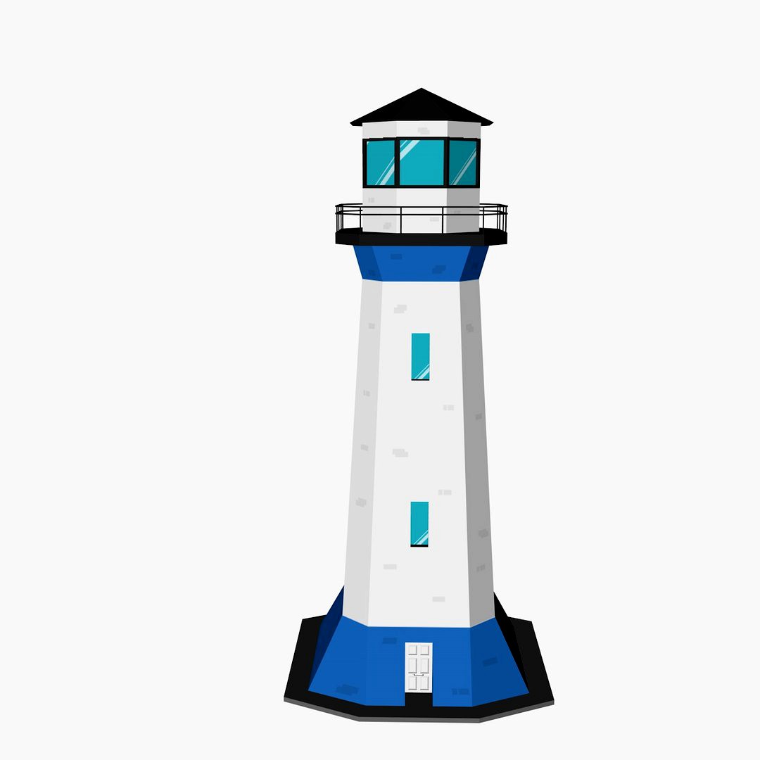 Lighthouse low poly 3D model